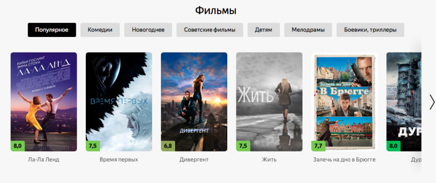 Яндекс начал бесплатно показывать фильмы на главной странице